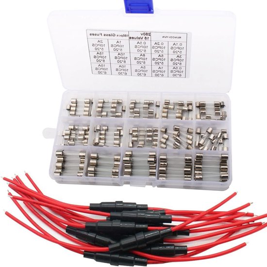 Assortiment De Fusibles à Tube En Verre 5x20mm Et 6x30mm - 0.5A à 15A, 125V/250V - Lent Et Rapide
