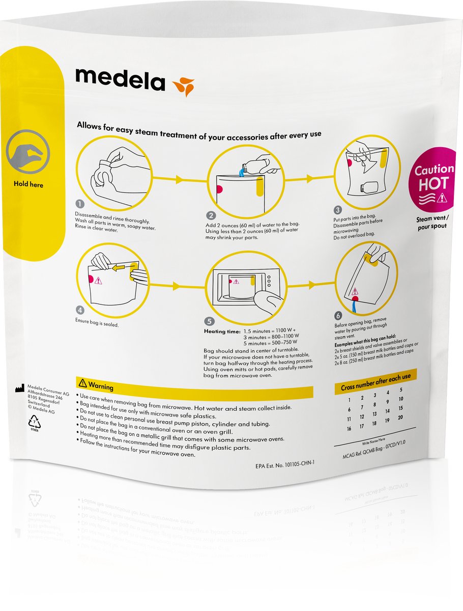 Medela Quick Clean™ Magnetron Sterilisatiezak - Veilige Desinfectie in 3 Min - Herbruikbaar tot 20 keer — afbeelding 6