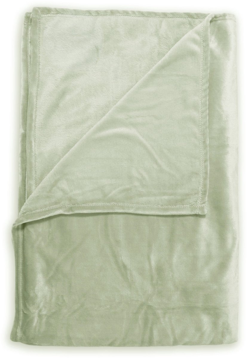 Zohome Plaid Cara - Warme deken voor op de bank - Zacht - 140x200 cm - Groen