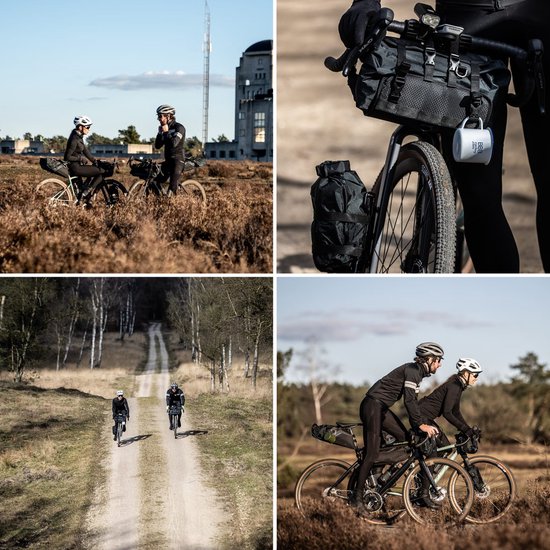 BBB Cycling Stuurtas Racefiets & Gravelbike 5 tot 10 Liter - Nylon Stuurharnas met Waterdichte Fietstas - Bikepacking Tassen - DryBag FrontFellow BSB-141