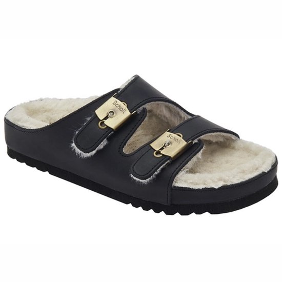 Medische Klomp Scholl Women Kim Leather Black-Schoenmaat 39