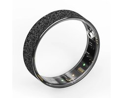 WizBay Premium Select® Zwarte FrostLook Smart Ring Dames Heren - Oplaad Case - Hypoallergeen - Hartslag & Slaap Monitor - IP68 Waterdicht - O2 Meting - Gesture Functie - Multiple Sport Modi - #9