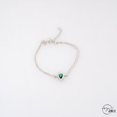 Gouden bedelketting met white eye hartjes bloempje zon en rode kraaltj