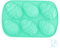 ZijTak - Paasei silicone mal - Chocoladevorm - Paasvorm - Paaseivorm - Chocolade moule - Bakvorm - Groen - Pasen - Chocolade vorm - Cake - Gebak - Siliconen - Dessert - Herbruikbaar