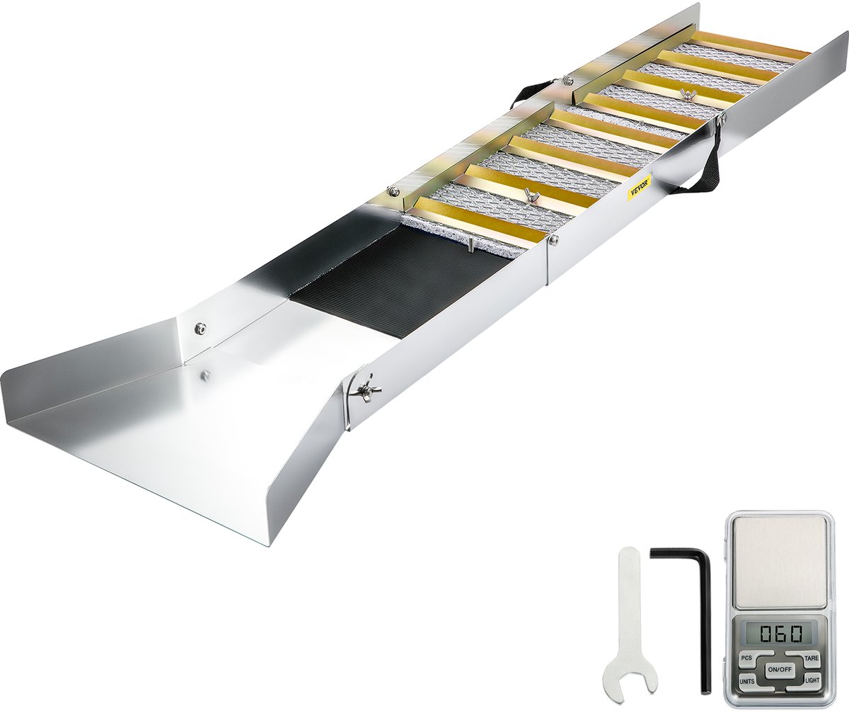 VEVOR Opvouwbare Slotbox van Aluminiumlegering, Compacte 50-Inch Slotboxen voor Goud, Lichtgewicht Gouden Slotapparatuur, Draagbare Slotboxen met Mijnmos, Rivier, Beek, enz.