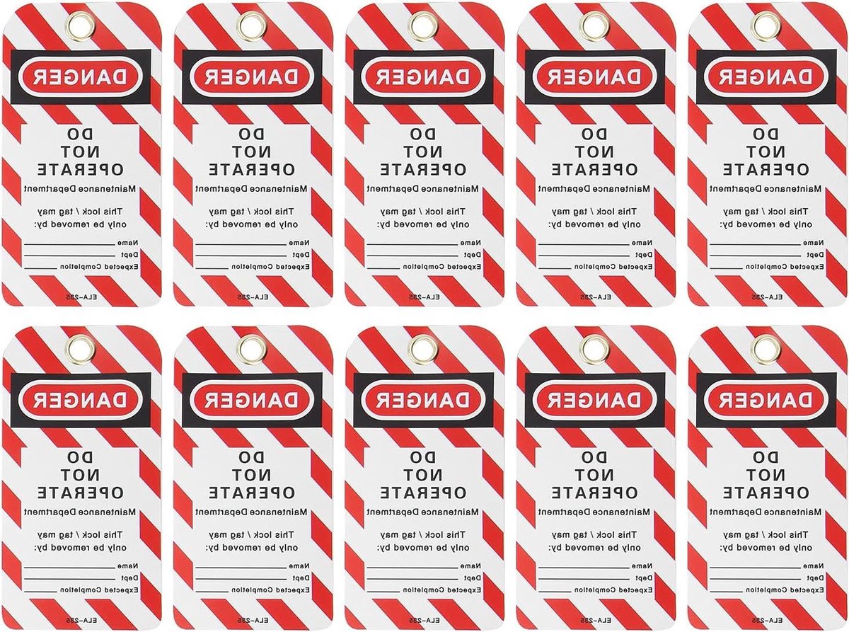 Title: 10 STKS Vergrendelingslabels voor Gevaarslabel voor/achter Tagout in de fabriek