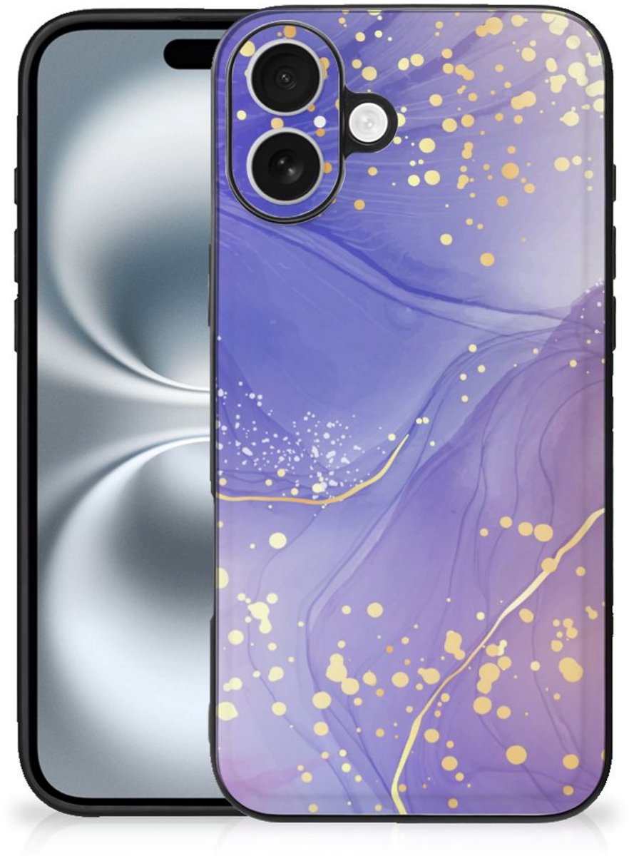 Kleurrijke Telefoonhoesje voor iPhone 16 Plus Watercolor Paars