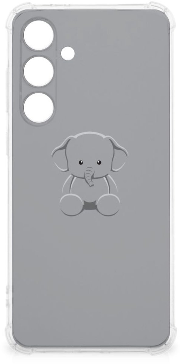 Samsung Galaxy S24 FE Stevig Bumper Hoesje Grijs Baby Olifant