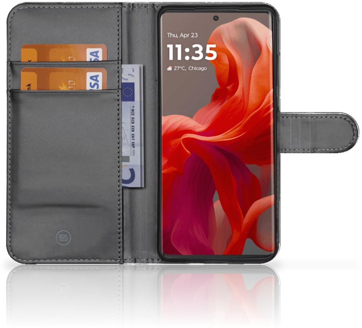 Motorola Moto G85 Bookcase Marmer Zwart - Origineel Cadeau Vader
