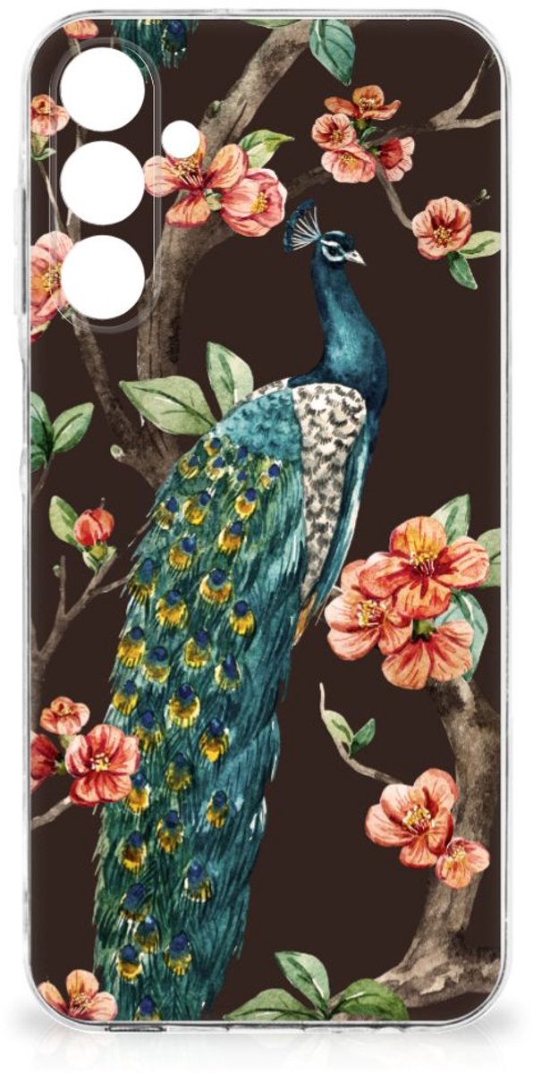 Samsung Galaxy A16 TPU Hoesje Pauw met Bloemen