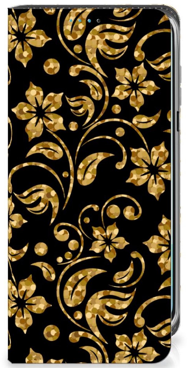 Samsung Galaxy A16 5G/4G Smart Cover Gouden Bloemen
