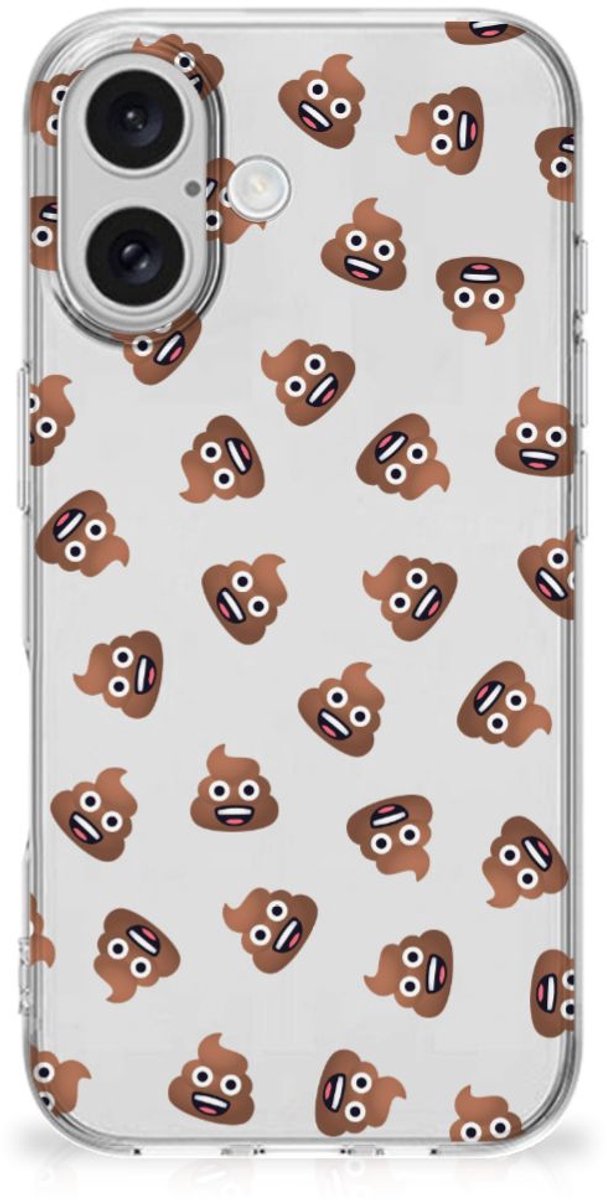 TPU bumper voor iPhone 16 plus Poep Emojis