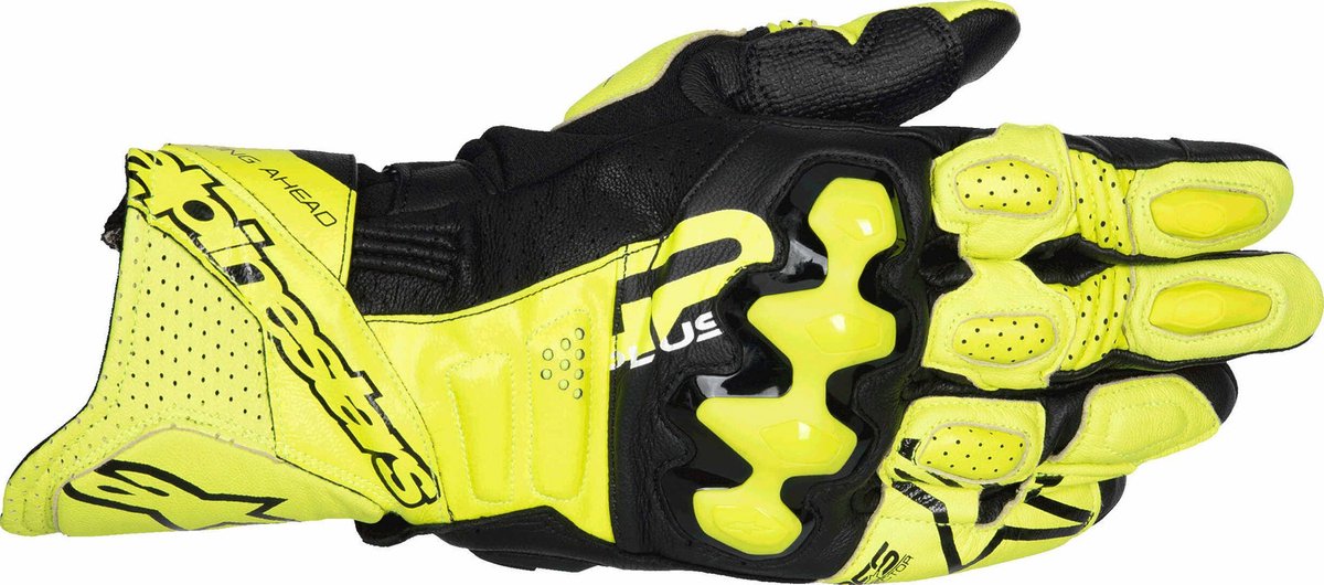 Alpinestars GP Plus R V3 Fluo Geel Zwart Leren Handschoenen - Maat M - Handschoen