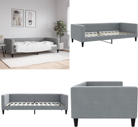 vidaXL Canapé-lit 100 x 200 cm Tissu Gris clair - Canapé-lit - Canapés-lits - Canapé-lit - Lit d'appoint