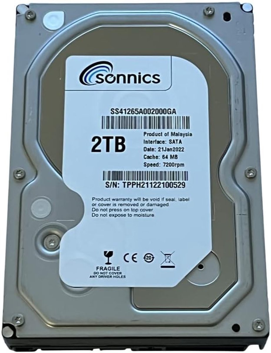 2 TB 3.5 inch SATA Harde Schijf - 7200 RPM Desktop & CCTV Opslag