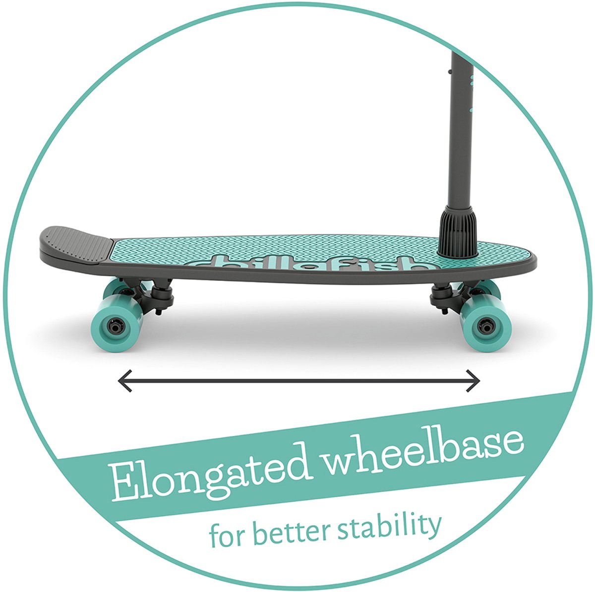Chillafish Skateboard en Step 2-in-1 - Kinderstep omvormbaar naar Skateboard - Blauw Groen - Jongens en meisjes 3 jaar en ouder - Verstelbaar stuur - Model Skatieskootie 2 — afbeelding 9
