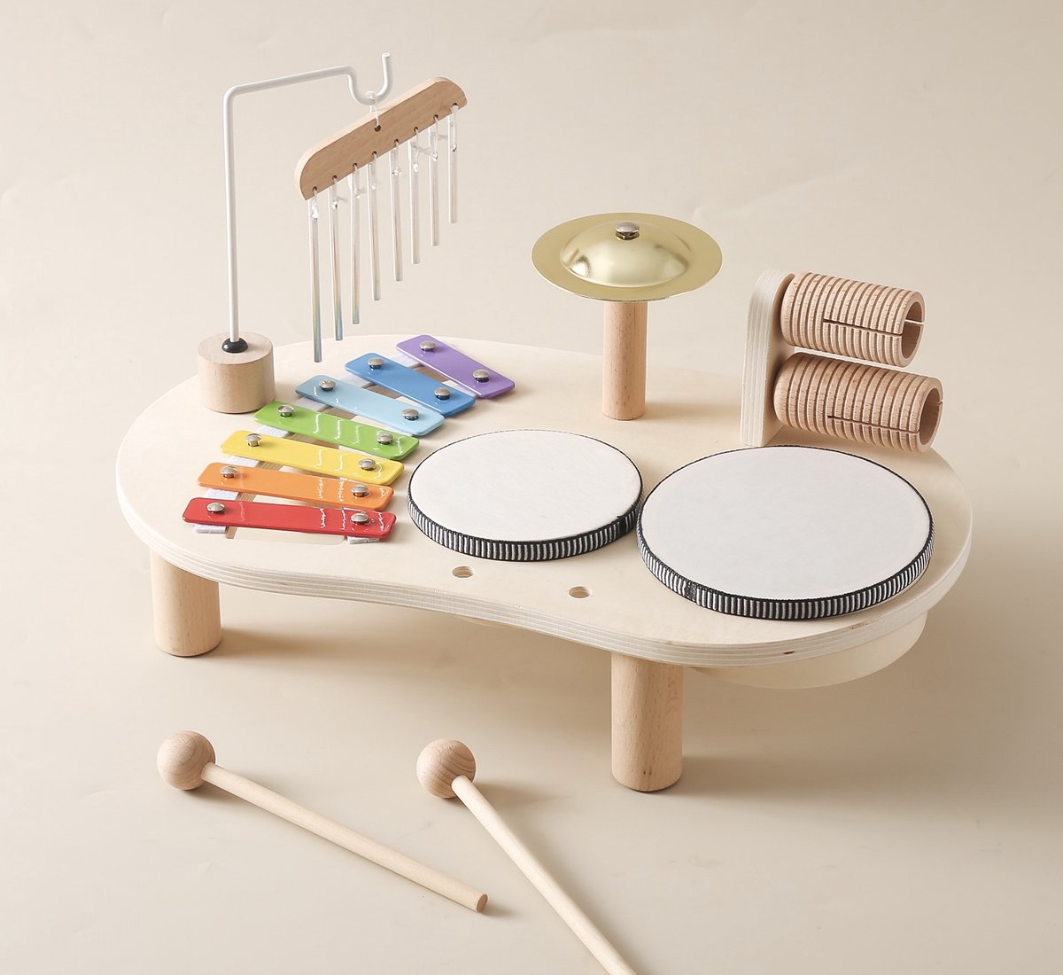Speeltafel Baby - Muziektafel - Activiteiten tafel - Houten Speelgoed 1 jaar - Muziekinstrumenten - Speelgoedinstrument - Montessori - Educatief - Speeltafel voor kinderen - Speelgoed 1 jaar, 2 jaar en 3 jaar - Kidsdouche — afbeelding 2