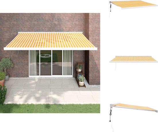 vidaXL Luifel vrijstaand automatisch 500x350 cm crèmekleurig