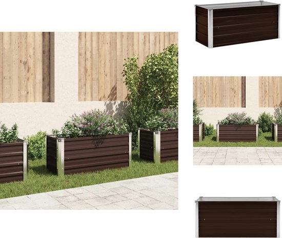 Verhoogde Tuinbak vidaXL Verweerd Staal 100x26x82 cm