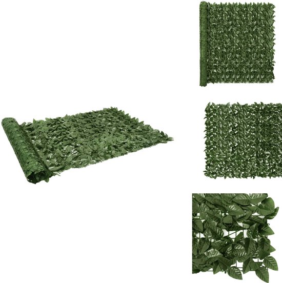vidaXL Balkonscherm met donkergroene bladeren 200x150 cm, privacyscherm, schutting, tuinschutting, afscherming, tuinscherm, zwarte schutting