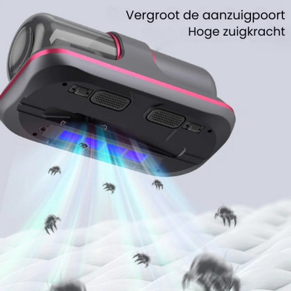 Mijtzuiger Matrasstofzuiger matras vacuüm Mijt handstofzuiger Met UV-licht en Hepa-filter Kan 99,99% van de bacteriën en mijten elimineren Voor matrassen, banken en tapijten 400W
