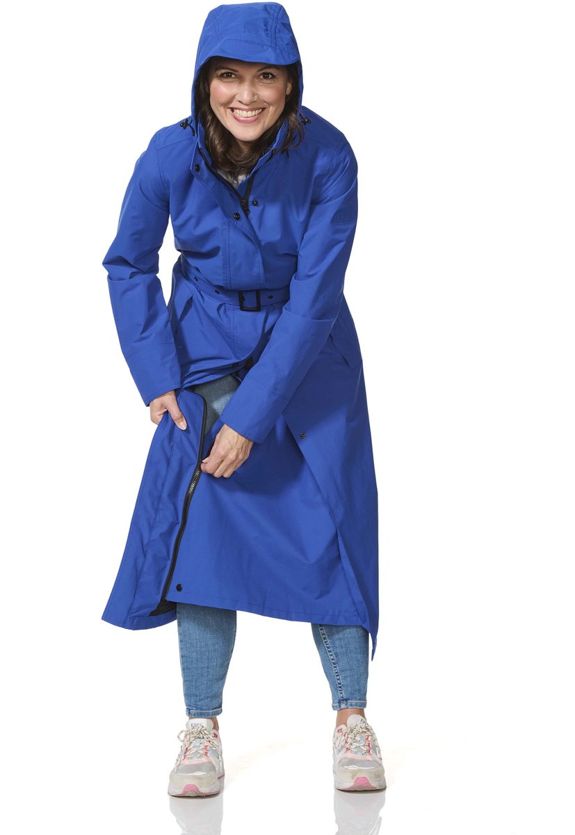 Happy Rainy Days Lange Regenjas Dames Montreal Kobalt Blauw