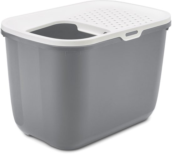 Adori Hop In - Kattenbak - 39.5x39x58.5 cm Grijs Wit