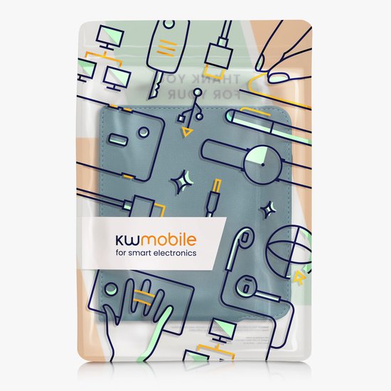 kwmobile e-reader hoesje geschikt voor Kobo Libra Colour hoes - E reader flip case van kunstleer - Ereader cover met handgrip en stand - In petrol van Merkloos — afbeelding 5