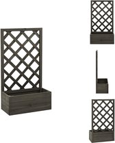 vidaXL Plantenbak - Plantenbakken - Houten Plantenbak - Houten Plantenbakken - Latwerkplantenbak 50x25x90 cm massief vurenhout grijs