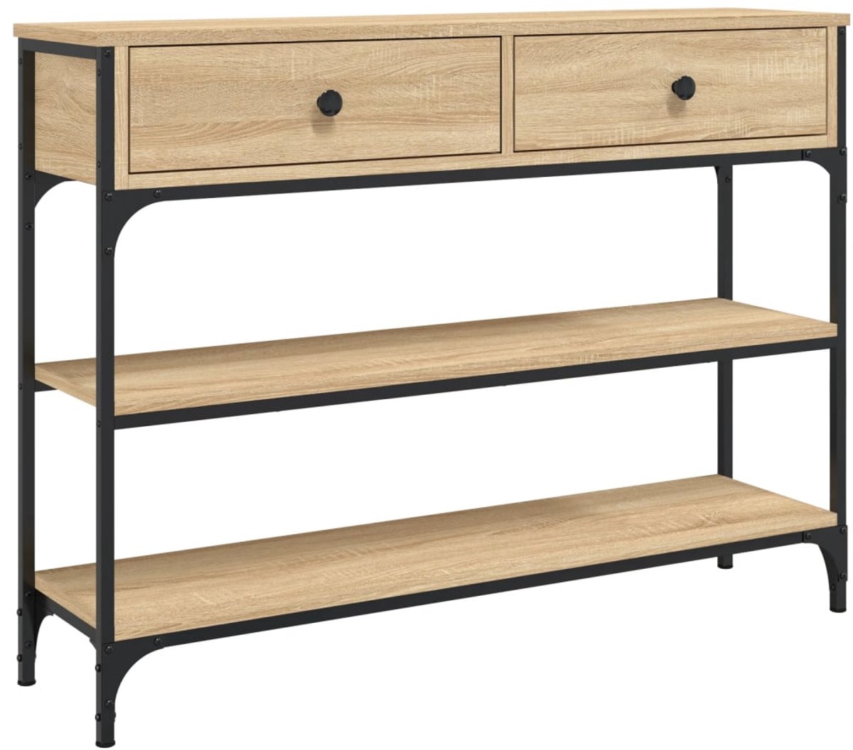 vidaXL Wandtafel - Artisan - Eiken - 100 - x - 25 - x - 75 - cm - Bewerkt - hout