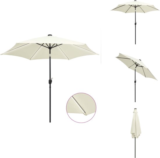 COSTWAY Parasol 230 cm met led-verlichting, tuinparasol met zwengel COSTWAY Parasol 230 cm met led-verlichting, tuinparasol met zwengel