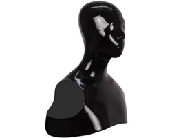 Latex Fetisj harnas Masker met Neusbuizen - tot Schouders - Extreme BDSM - Knevel