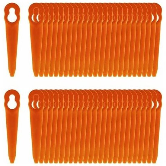 Verpakking van 100 compatibele messen voor Stihl PolyCut 2-2 PolyCut 3-2, FSA 45 FSA 57 FSE 52, kunststof messen voor Stihl snoerloze trimmer H166 van Oregon — afbeelding 2