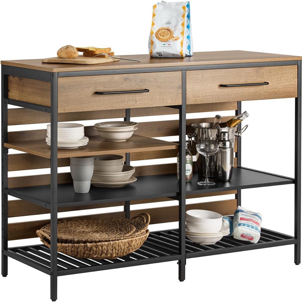 ApexArte® Keukeneiland - Verplaatsbaar - Keukenkast - Dressoir - Organizer
