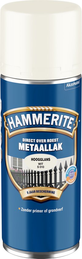 Hammerite - Metaallak Hoogglans (Spray) - Wit - 400 ML