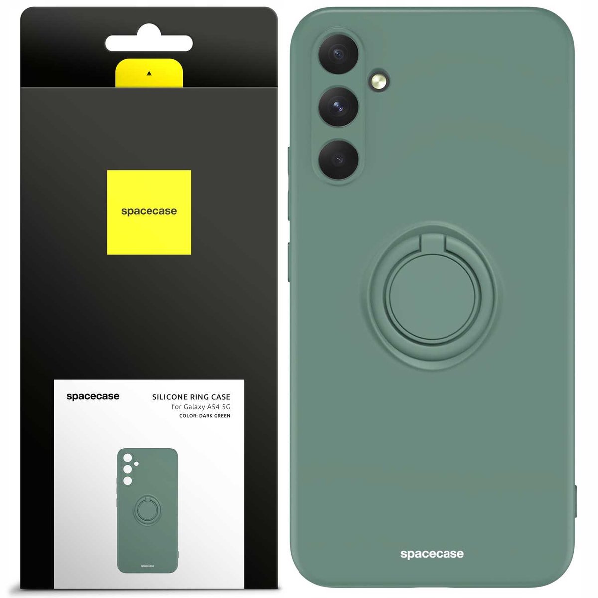 Spacecase Siliconen Case Ring Voor Samsung Galaxy A54 5G Donkergroen