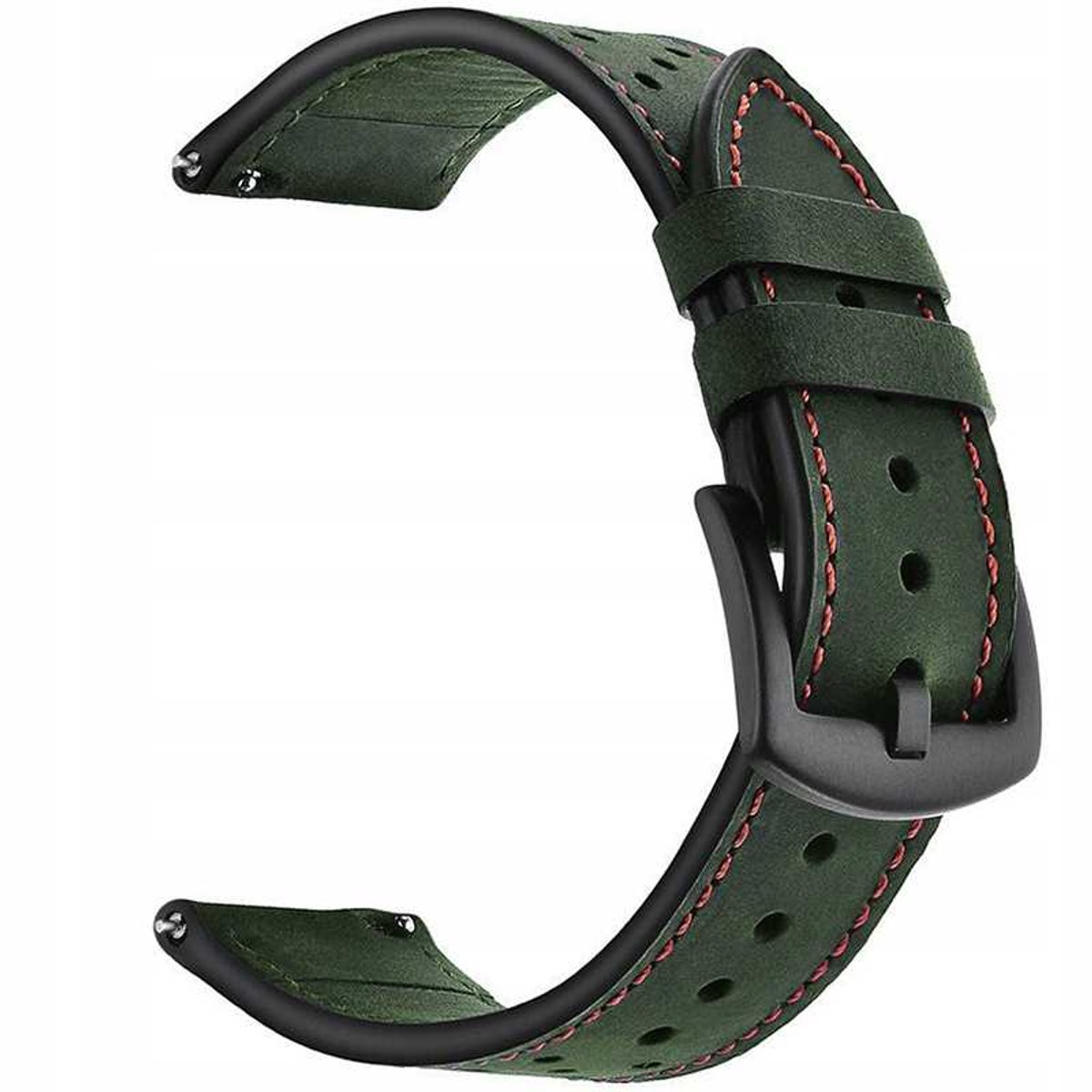Spacecase Horlogeband 22 Mm Elegantie Groen Leer