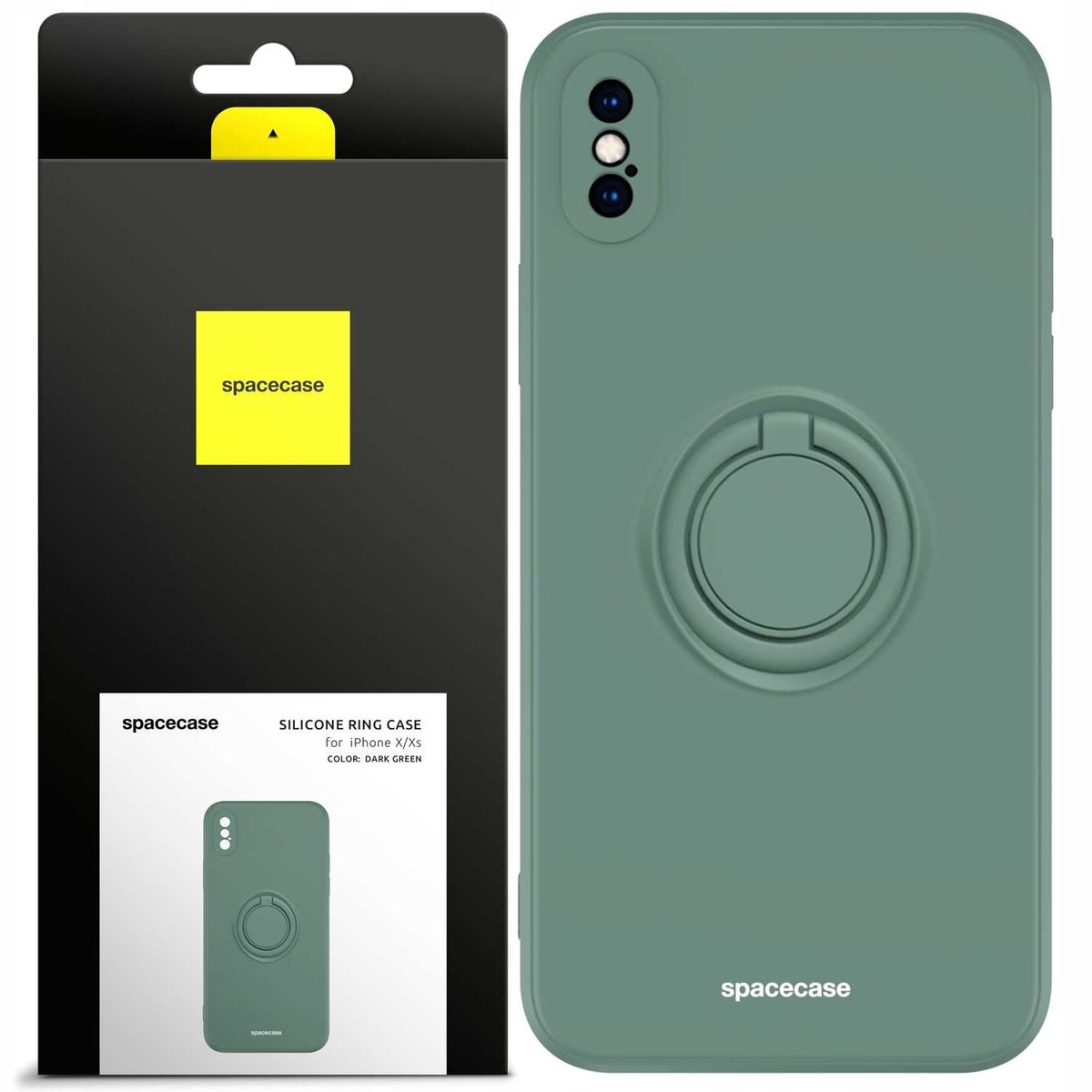 Spacecase Siliconen Hoesje Ring Voor Iphone X Xs Donkergroen Hoesje