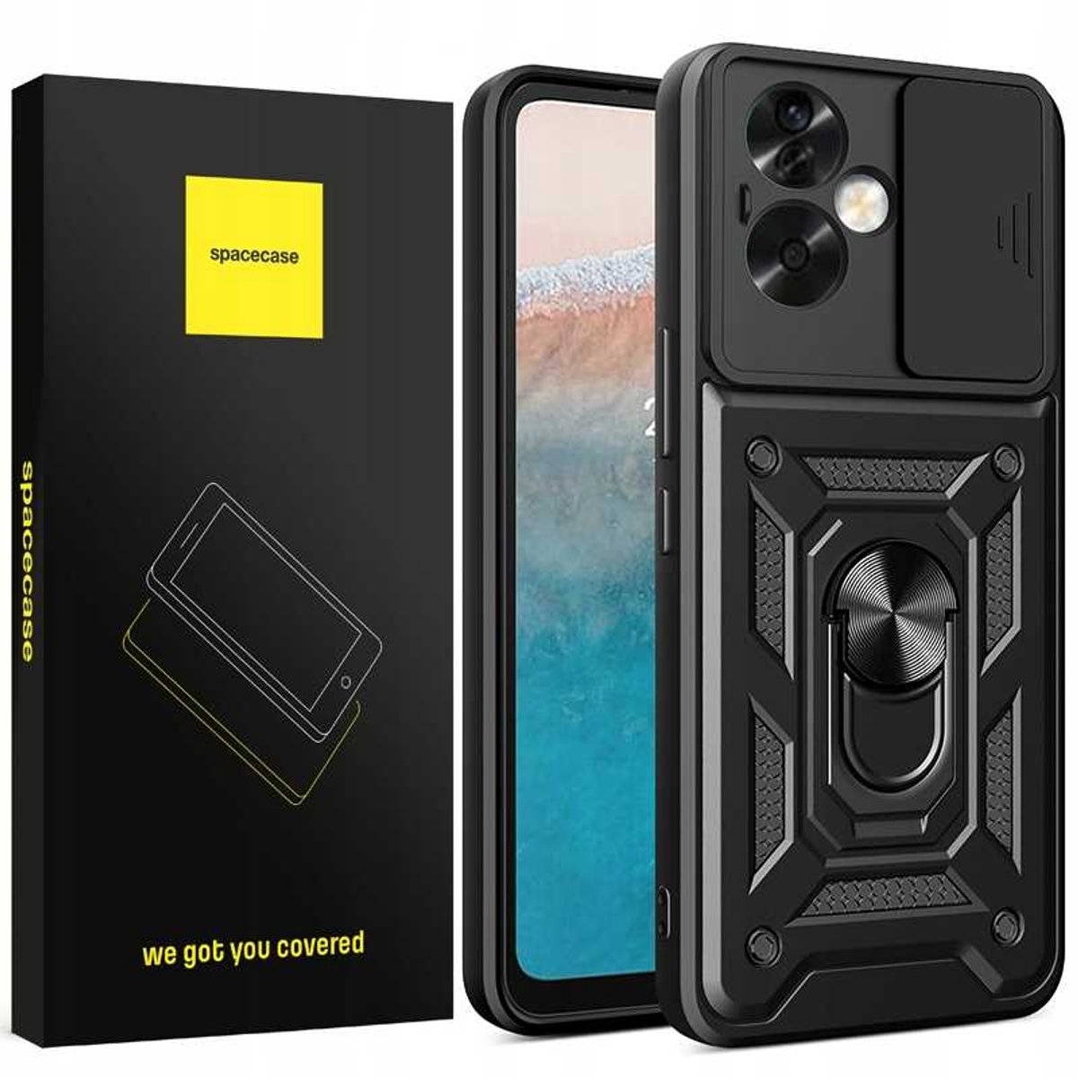 Spacecase Case Voor Oppo A79 5G Telefoon Zwart