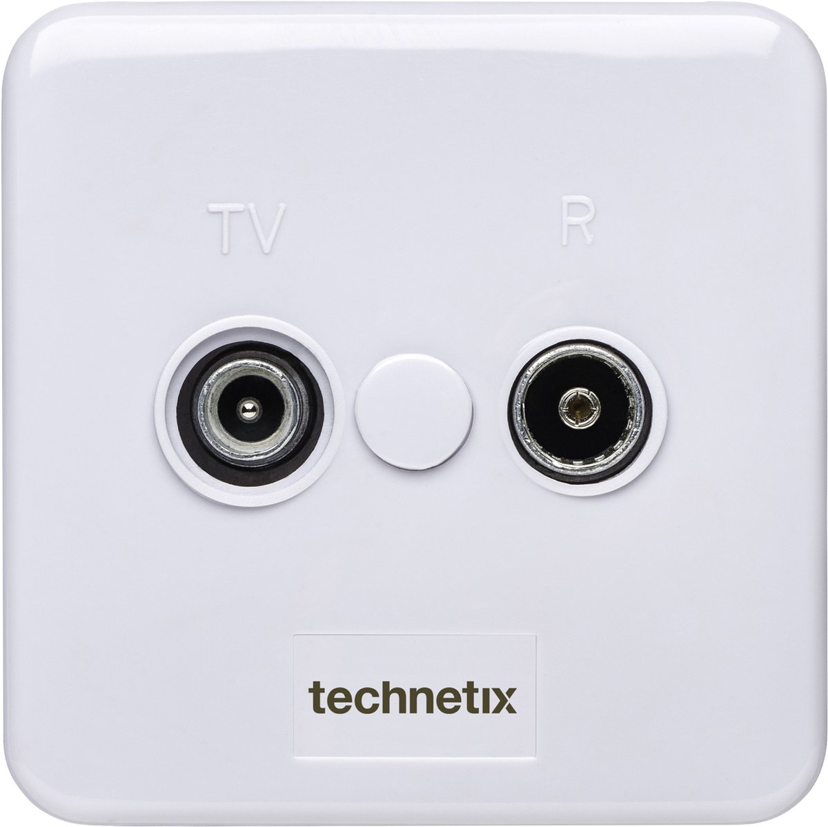 Bol.com Radio/TV Wandcontactdoos Coax 2 Uitgangen Wit aanbieding