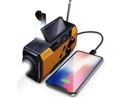 Urban State Noodradio opwindbaar en batterij - Solar radio - Zaklamp / powerbank - Noodradio solar opwindbaar - USB-C