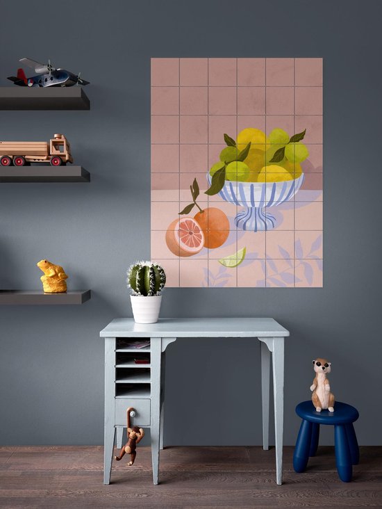 IXXI Bittersweet, Good Blauw - 80 x 100 cm - Support de suspension gratuit - Grande décoration murale et posters - Illustrations, Coloré, Ludique, Art numérique