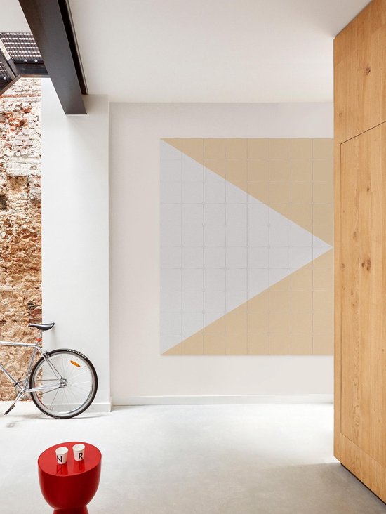 IXXI Color blocking - Gris Beige, Allon Dery - 80 x 100 cm - Support d'accrochage gratuit - Grande Décoration murale et posters - Graphisme, Abstrait,