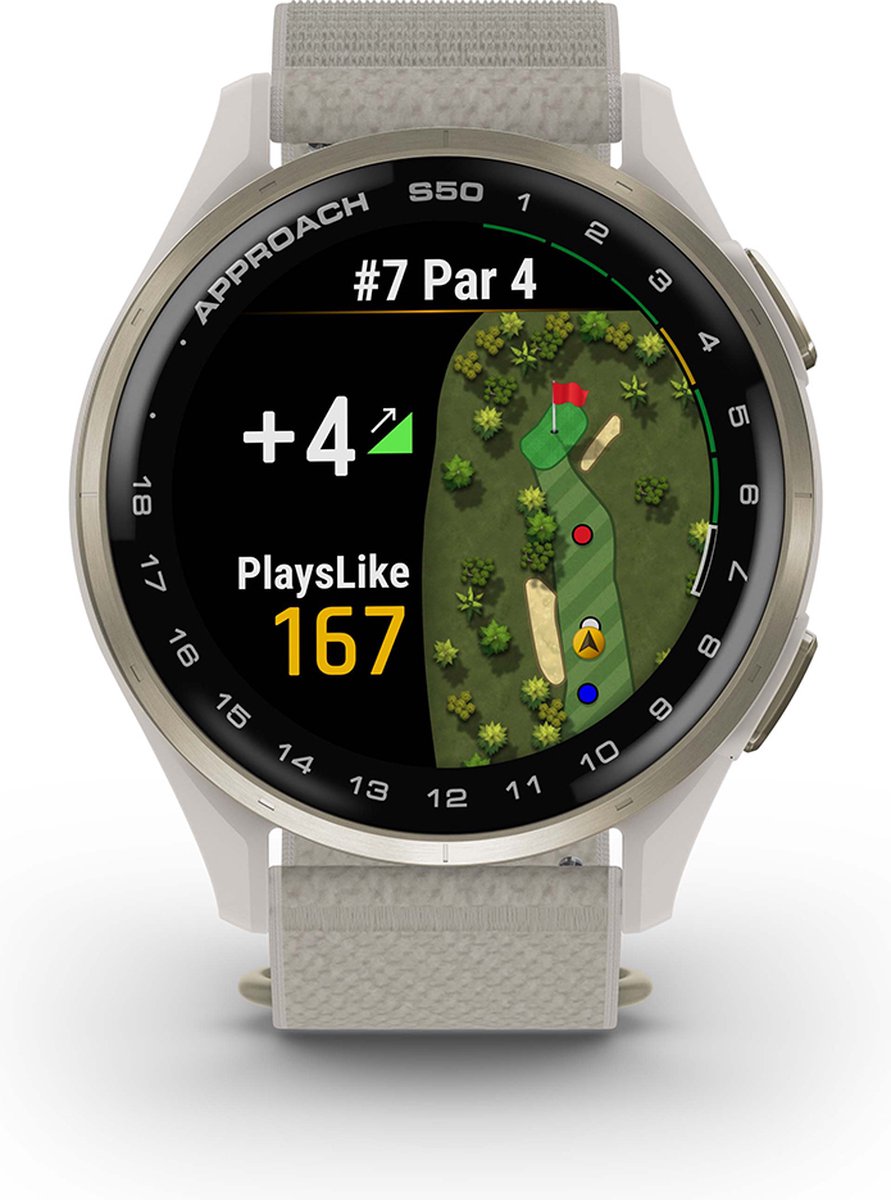 Garmin Approach S50 golf / sport horloge - ivory - 43.000 wereldwijde golfbanen