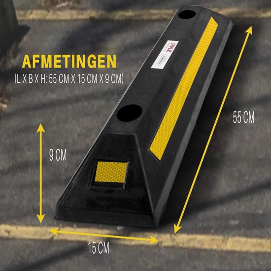 Pyle Wielstopper - Stopblok voor Wielen - Extra Brede Zware Rubberen