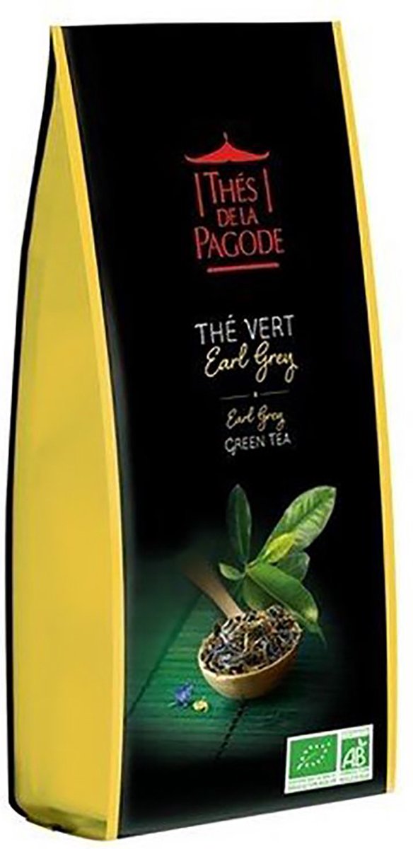 Thés de la Pagode – Groene thee Earl Grey - Losse Thee - Biologische thee (100 gram)