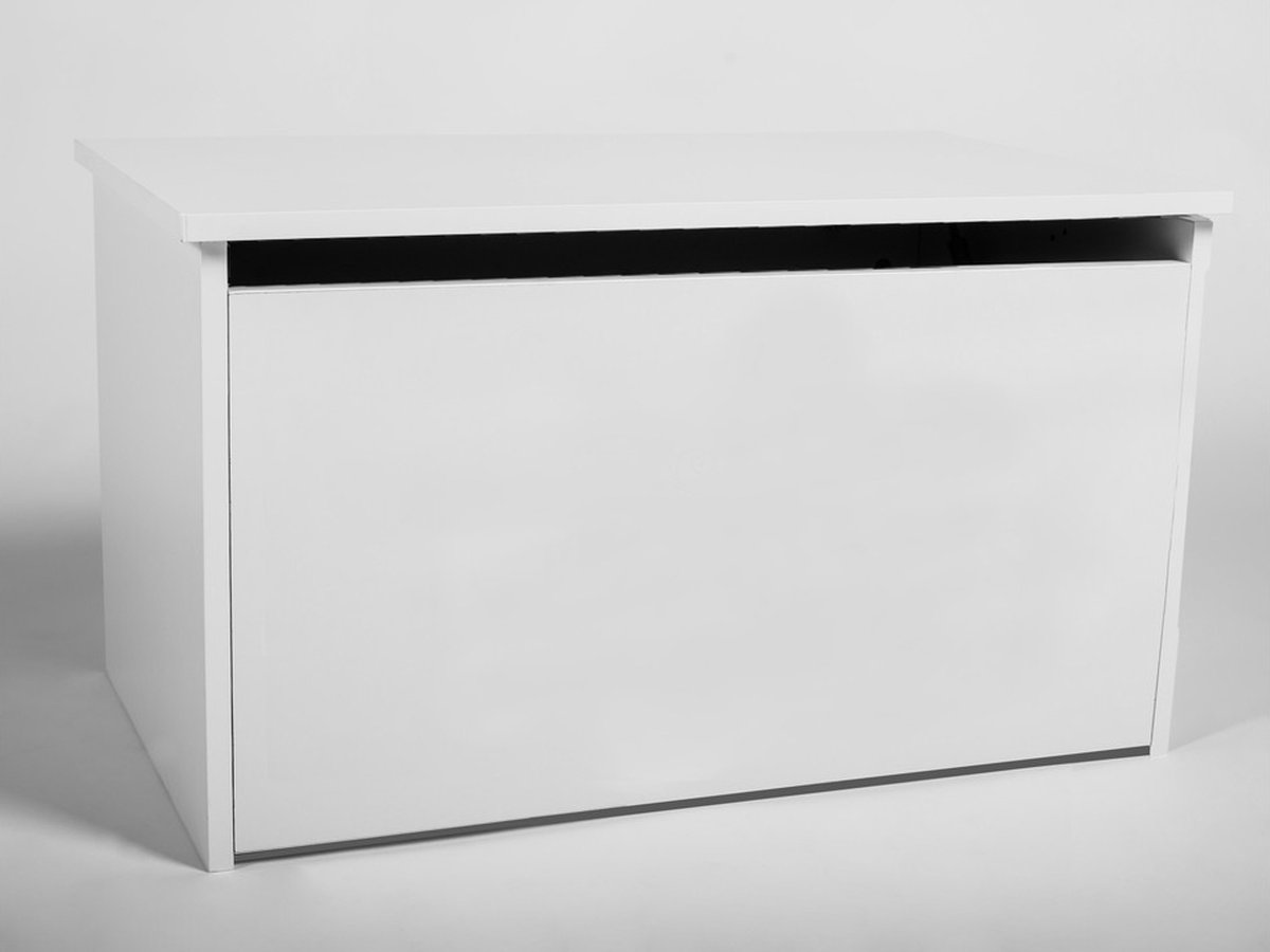 DARIA - Speelgoedkist - 73x40x42cm - met gasveer klep - wit - Houten opbergbox