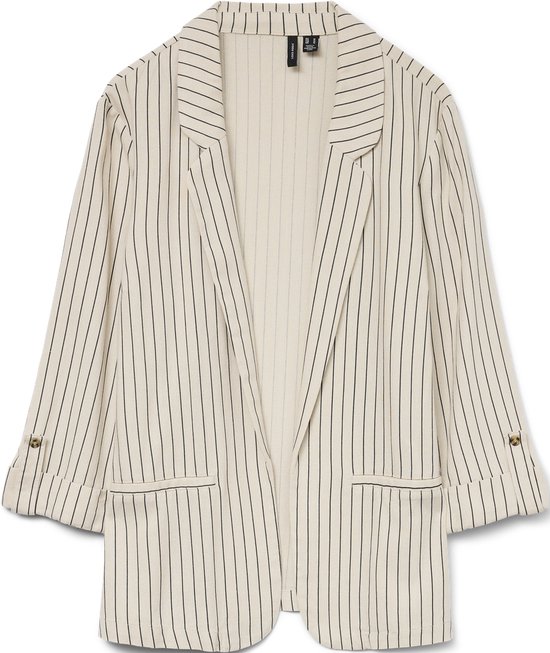 VERO MODA VMJESMILO 3/4 LOOSE BLAZER WVN GA NOOS Dames Blazer - Silver Lining Anja Obsidian