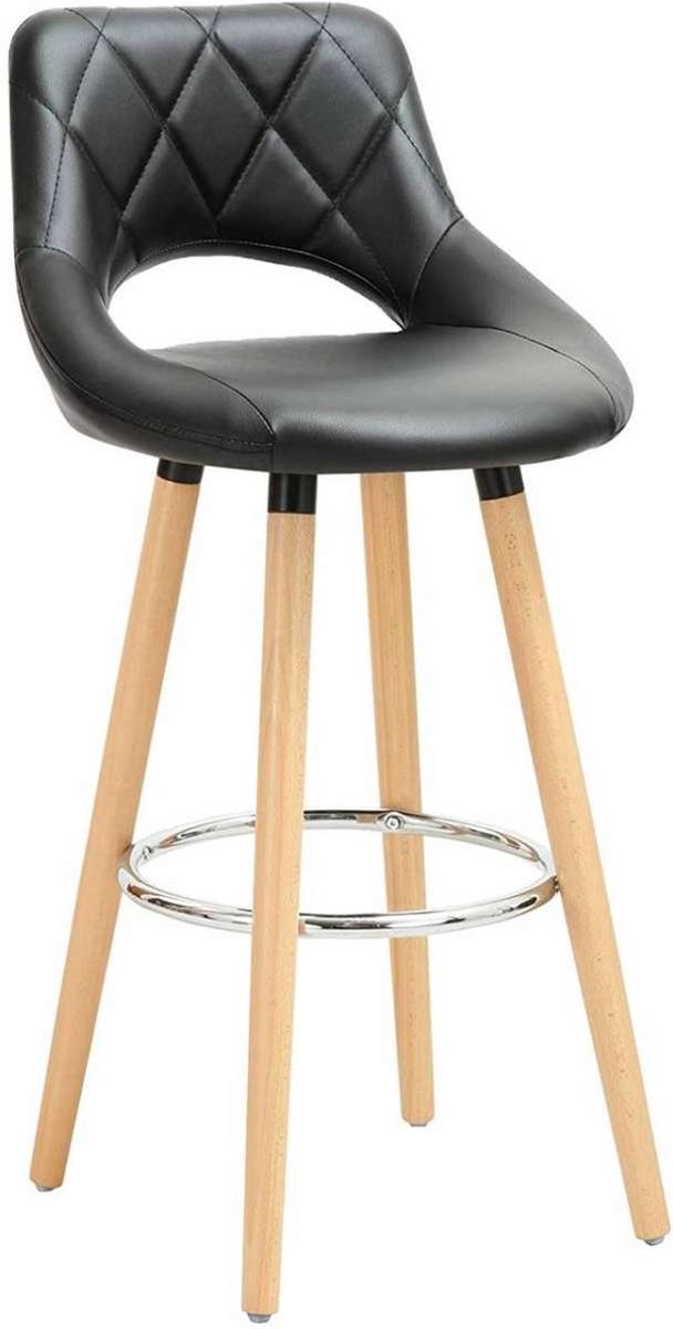 Bolt Edge Barkruk - Industrial - Legergroen - Kunstleer - Set van 1 - Barstoelen met Rugleuning