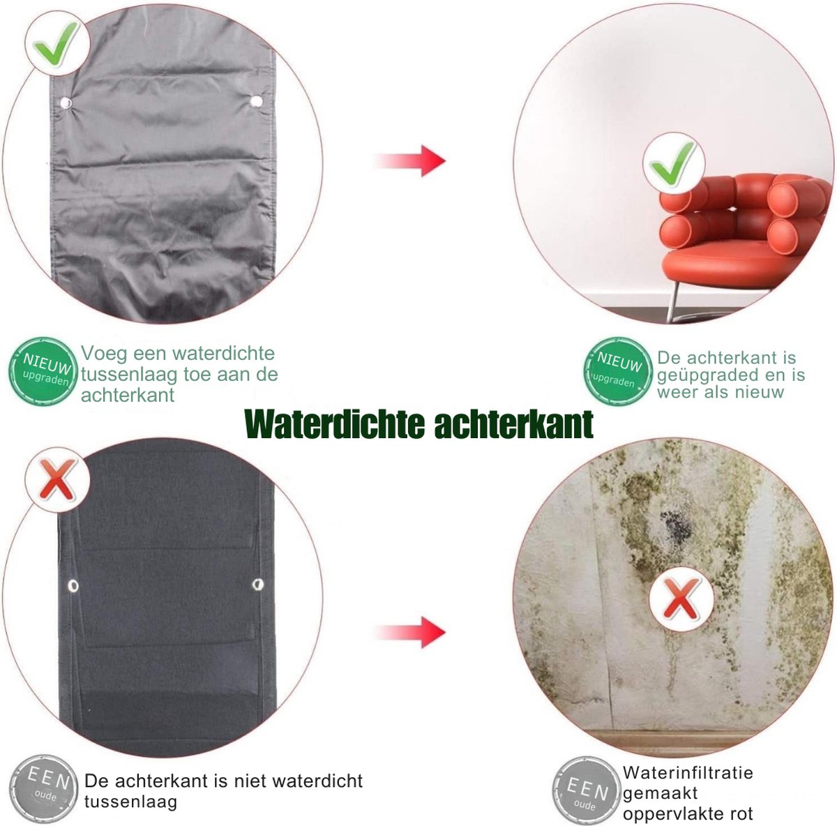 Verticale Tuin met Watersysteem - Verticale Moestuin - Plantenbak – Plantentoren – Moestuinbakken – Kweekbak – 7 Zakken - Zwart – foto 3
